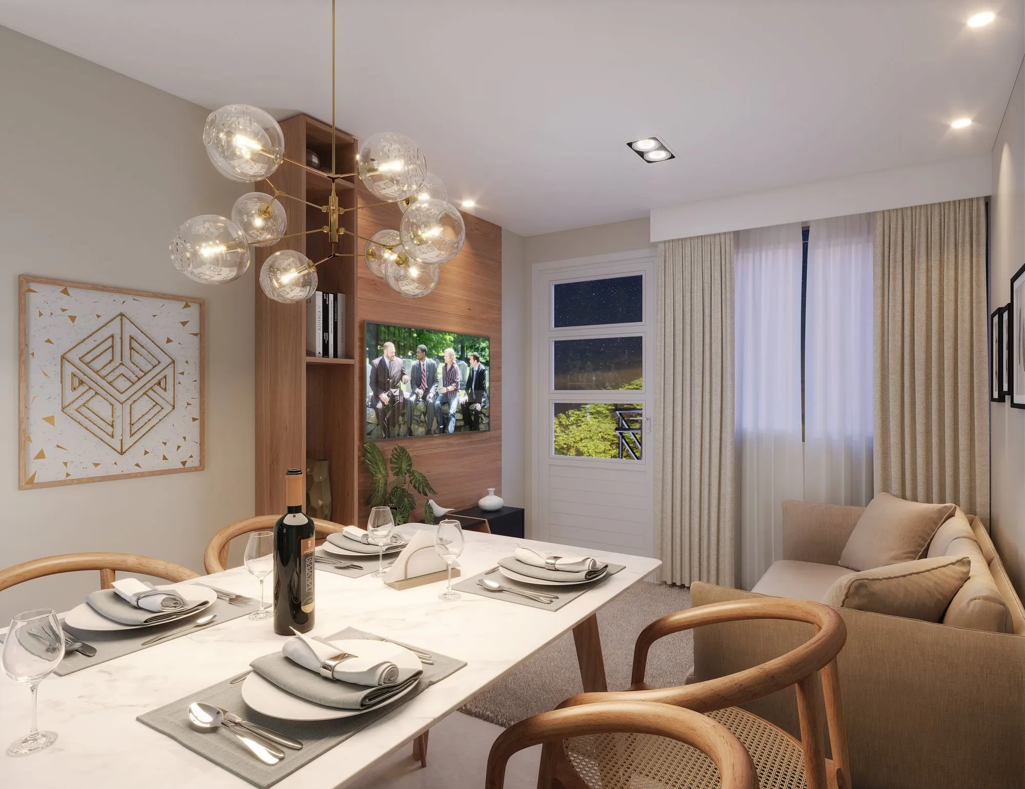 Sala estar e jantar: Vivendas do Rio