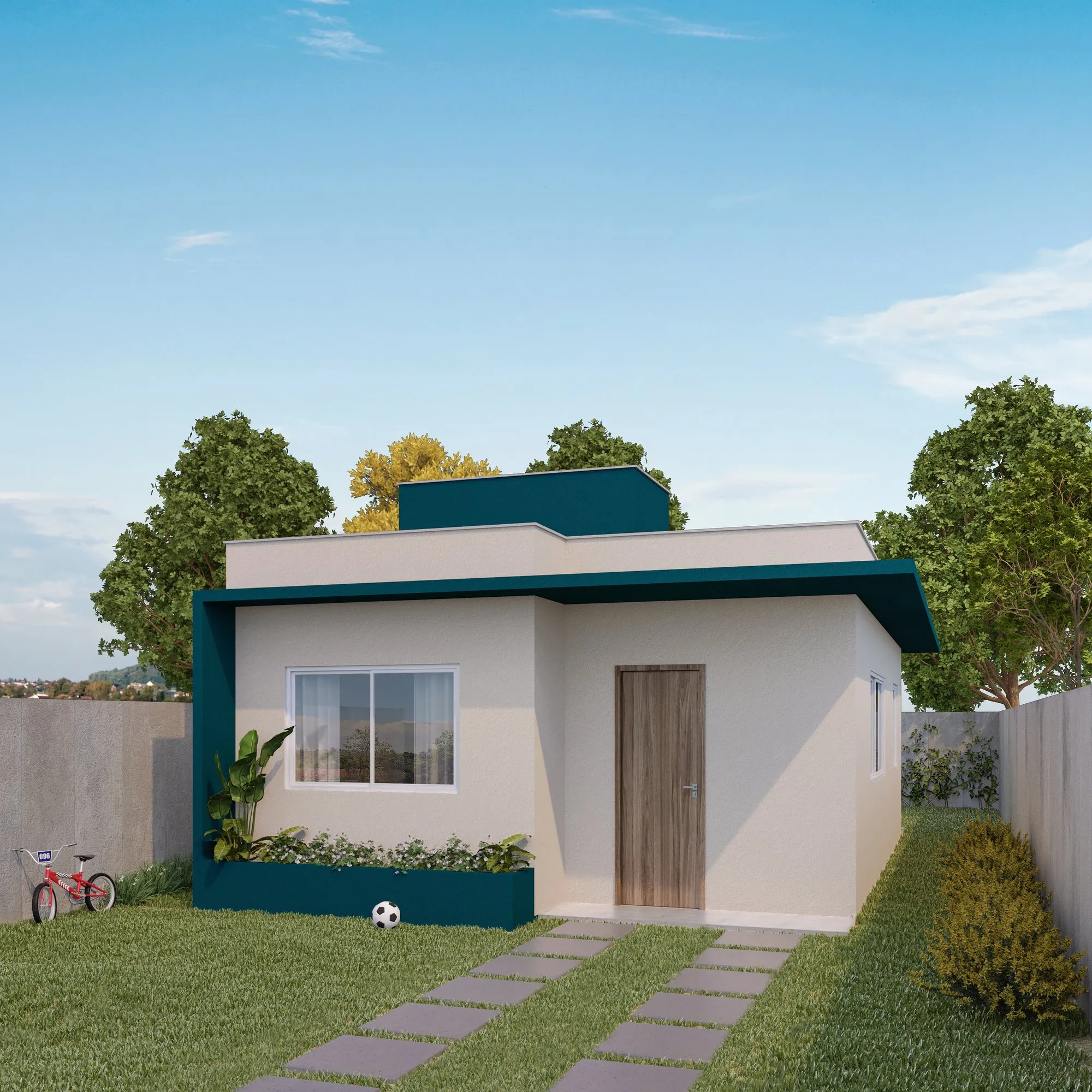 Casa de 70 m²: fachada de casa térrea